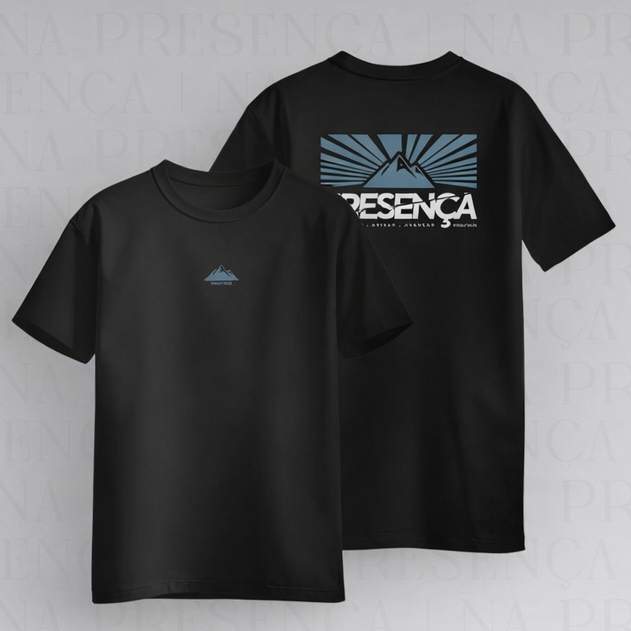 Camiseta Adulto Preta - PRESENÇA